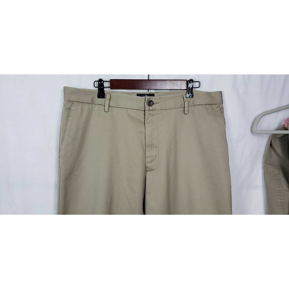 Dockers Signature Khaki Pants Mens Size 36x34 Flat Front 100% Cotton Tan - Picture 2 of 8